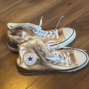 Converse Chuck Taylor All Star Metallic Rose Gold high top sneakers